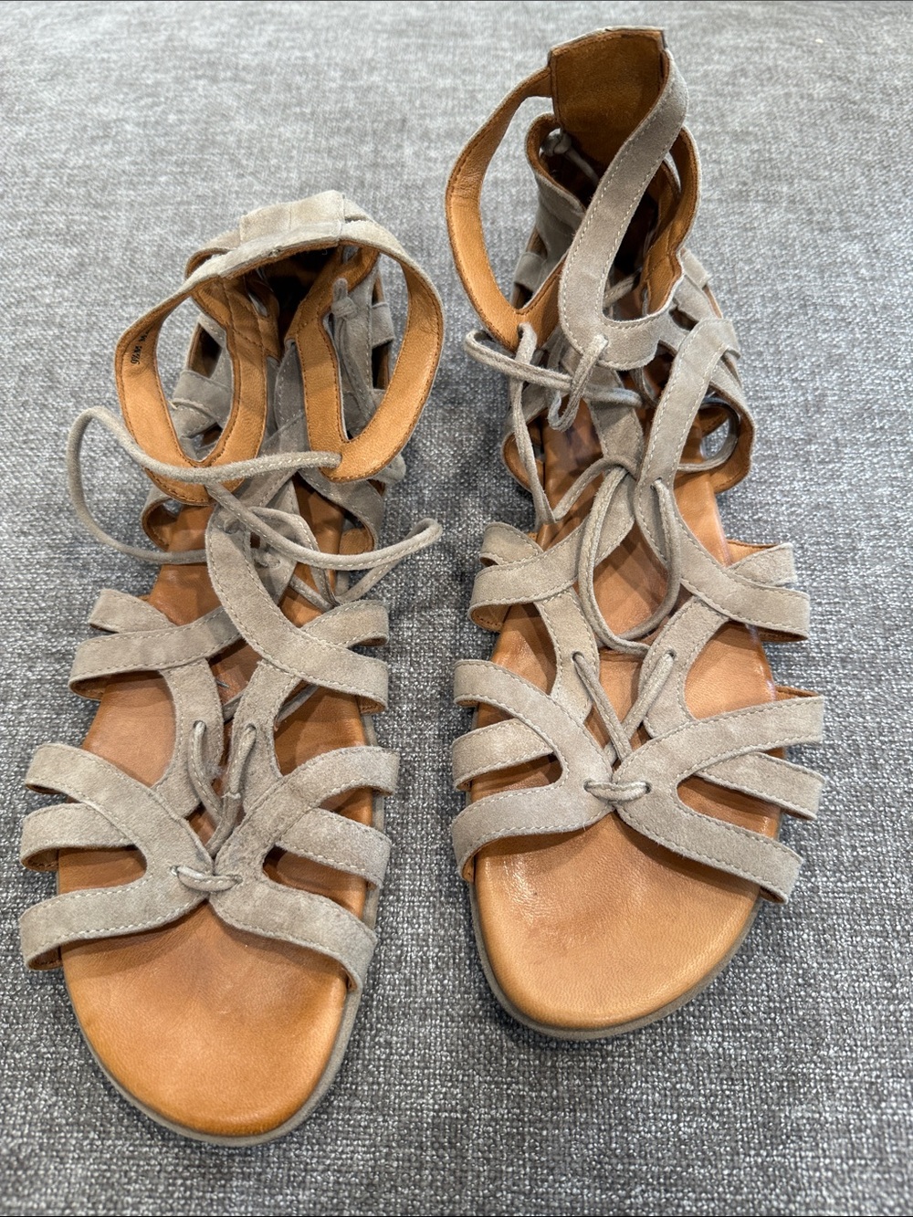 Gentle Souls by Kenneth Cole “Break My Heart” Suede Gladiator Lace-UpSandals